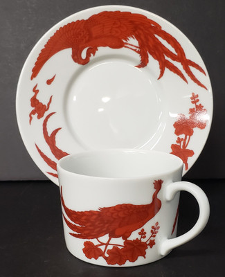 Neiman Marcus - Red Peking Peacock - Cup and Saucer