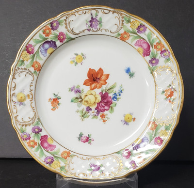 Schumann - Empress Dresden Flowers - Bread Plate - Pointed Orange Flower - N