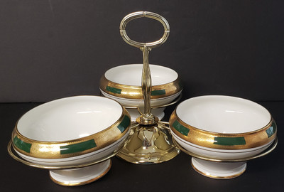Aynsley Empress Laurel Server- 3 Bowls - New. Collectible piece.
