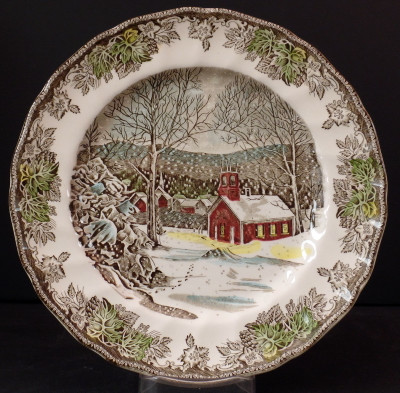 Johnson Brothers Friendly Village Dinner Plate School House from Friendly Village by Johnson Brothers at China Lane.