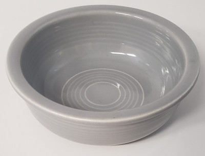 Homer Laughlin Fiesta Gray Fruit Bowl 4". Collectible replacement piece available at China Lane.