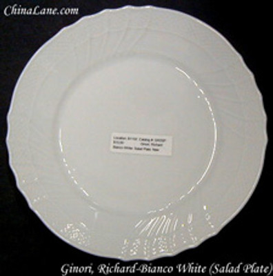 Ginori Richard Bianco White Cream Soup Saucer from Ginori Richard Bianco White. Replacement piece from China Lane.