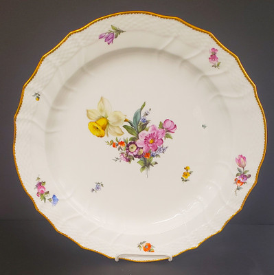 Royal Copenhagen Saxon Flower Large Charger 13 1/4 inch porcelain plate with colorful floral design