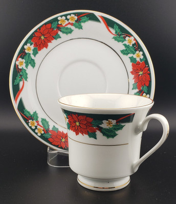 Tienshan Replacement China - Deck the Halls - Cup and Saucer - N
