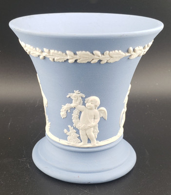 Wedgwood Replacement China - Cream on Lavender Jasperware - Vase - Grape Vine - N