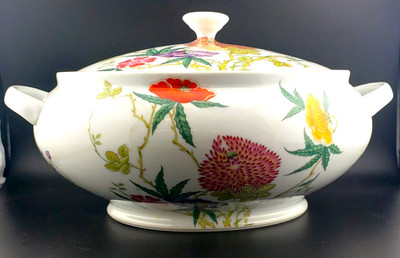 Ceralene Dioraflor Covered Vegetable Bowl, 8 1/2" with Handles