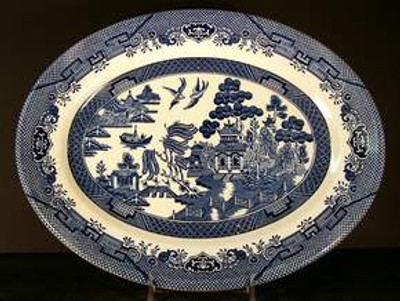 Churchill Willow Blue (Georgian Shape) Platter 14" - New