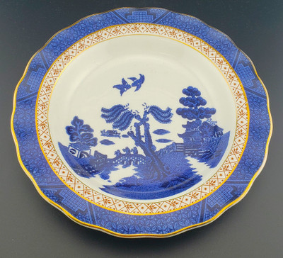 Royal Doulton Real Old Willow (Gold Trim) Soup Bowl, 8 3/8".