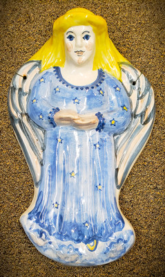 Hadley M.A. - Country Scene Blue - Angel Plaque - AN