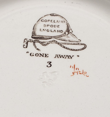 Spode - Herring Hunt (9265 Green Trim) - Dessert Bowl - Gone Away - N