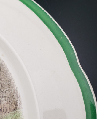 Spode - Herring Hunt (9265 Green Trim) - Dinner Plate - Throwing Off - ANGPC