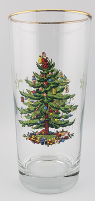 Spode - Christmas Tree (Green Trim) - Hi Ball - Glass 15 Oz - N