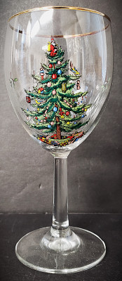 Spode - Christmas Tree (Green Trim) - Wine Glass - LW