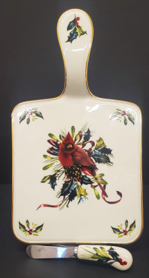 Lenox - Winter Greetings (Fine China) - Cheese Tray with Spreader - N