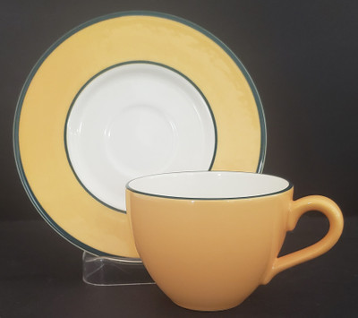 Pagnossin - Spa Orange (Green Trim) - Cup and Saucer - N