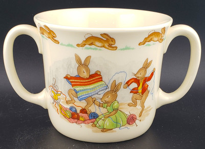 Royal Doulton - Bunnykins (Albion Shape) - Two Handle Hug a Mug - Knitting - N