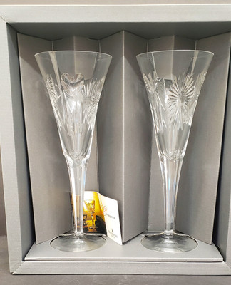 Waterford Crystal - Millennium - Five Toasts Flutes - Pair - NiB