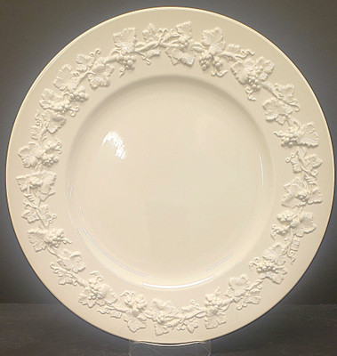 Wedgwood - Cream On Cream Color - Plain Edge - Dinner Plate - Large; Wide Rim - AN