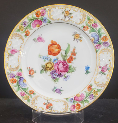 Schumann - Empress Dresden Flowers - Bread Plate - Orange Tulip - N