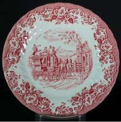 Johnson Brothers Coaching Scenes Pink Dessert Plate.