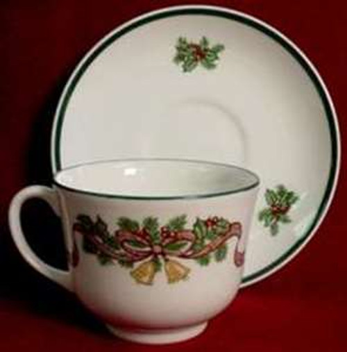 Johnson Brothers Victorian Christmas Footed Cup and Saucer Set from the Victorian Christmas collection by Johnson Brothers.
