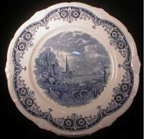 Grindley - Scenes After Constable ~ Blue/Scalloped - Dinner Plate