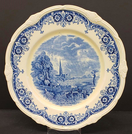 Grindley Scenes After Constable Blue/Scalloped Dinner Plate