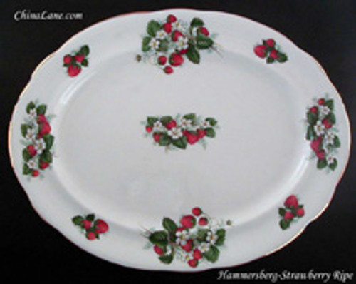 Hammersley Strawberry Ripe 16" Oval Serving Platter, 16" Hammersley Strawberry Ripe 16" Oval Serving Platter, 16"