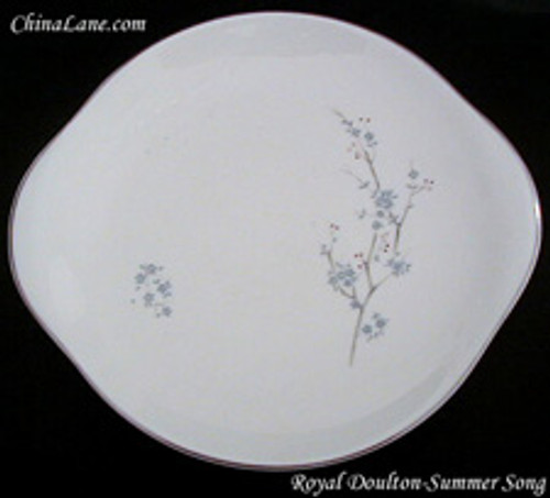 Royal Doulton - Summer Song H4949 (White Background)- Cake Plate