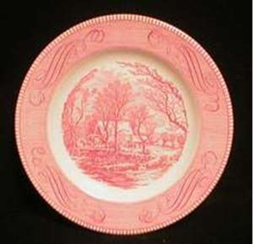 Royal - Currier & Ives~ Pink - Dinner Plate