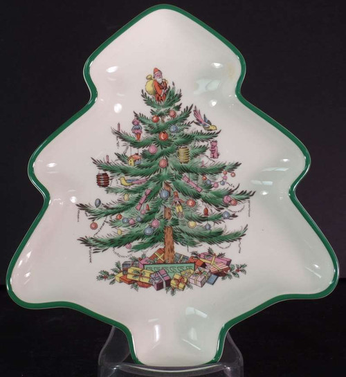 Spode - Christmas Tree~Green Trim S3324 - Tree Shaped Dish