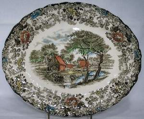 Johnson Brothers Millstream Brown/Multicolor Platter from the Millstream Brown Multicolor collection by Johnson Brothers.