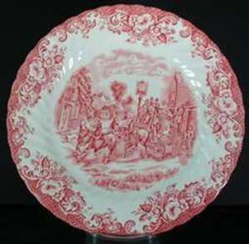 Johnson Brothers Coaching Scenes Pink Dinner Plate from Coaching Scenes Pink by Johnson Brothers at China Lane.
