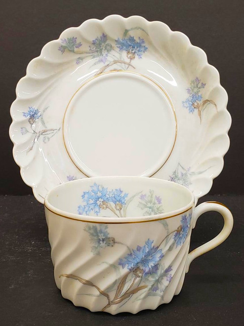 Haviland Bergere Flat Cup and Saucer Set