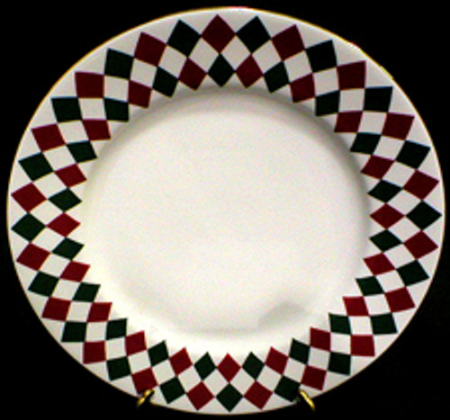 Ten Strawberry Street - Red/Green Diamonds - Dinner Plate