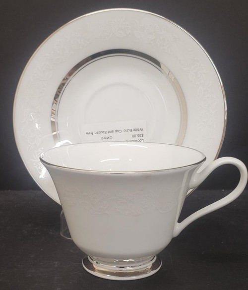 Oxford - White Echo - Cup and Saucer