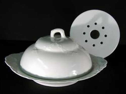Haviland Ranson White (Schleiger #1) Butter Dish with Vine Handle - Lid Only. Collectible replacement piece available at China Lane.