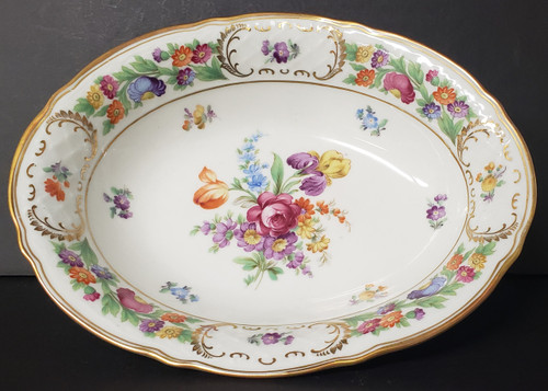 Schumann - Empress Dresden Flowers - Oval Bowl- Iris
