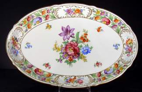 Schumann - Empress Dresden Flowers - Platter 14 - Purple Pointed Flower