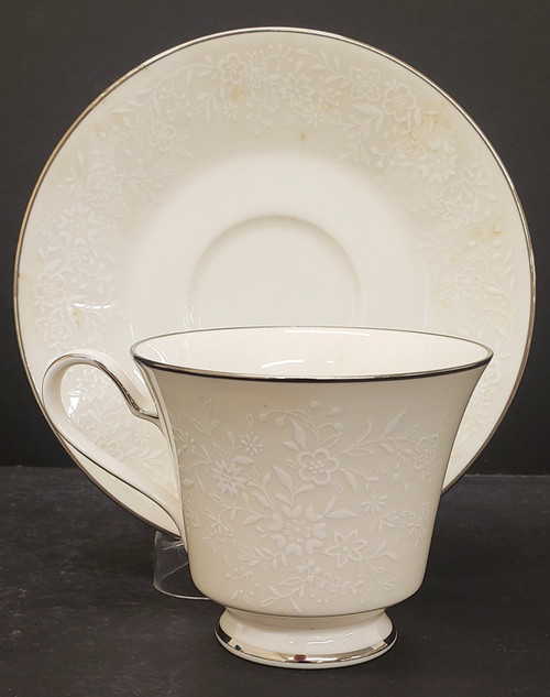 Noritake Affection Footed Cup and Saucer Set