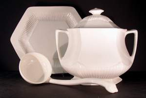 Adams Empress White Tureen with Lid and Underplate. Collectible piece.