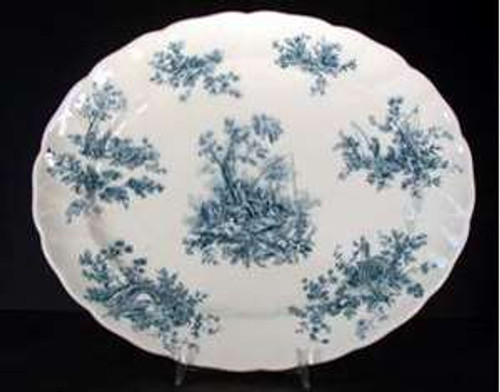 Johnson Brothers Pastorale Toile De Jouy Green Platter.