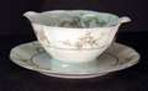 Haviland Rosalinde (New York) Gravy Boat with Attached Underplate, 5 7/8" x 2 3/4"