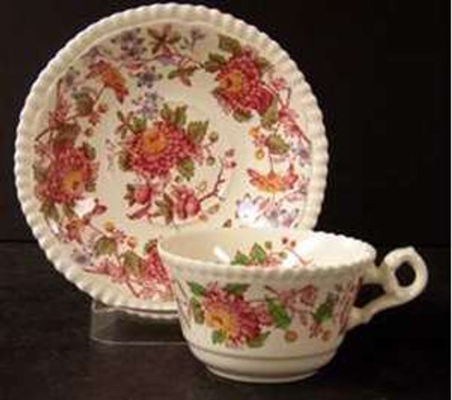 Spode Aster 2/8130 Red Flat Cup and Saucer Set from Aster 2/8130 Red by Spode at China Lane.