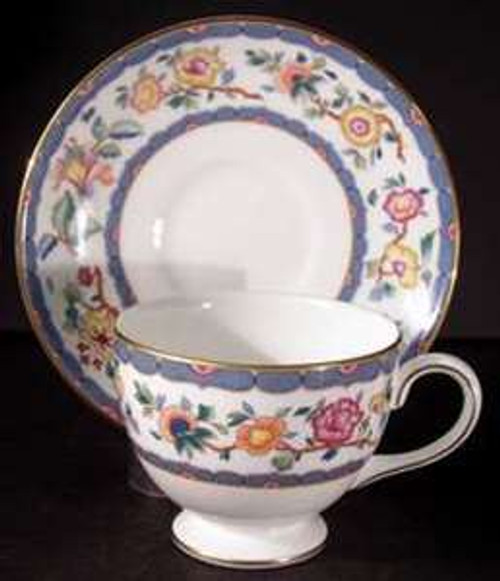 Wedgwood Huntingdon Footed Cup and Saucer Set from Huntingdon by Wedgwood at China Lane.