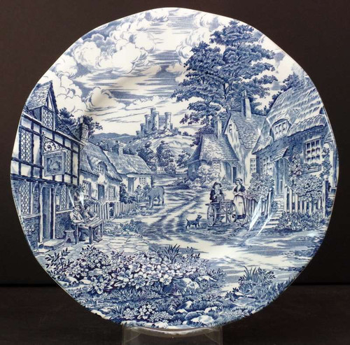 Wedgwood Old English Village Blue Dinner Plate from the Old English Village Blue collection by Wedgwood.
