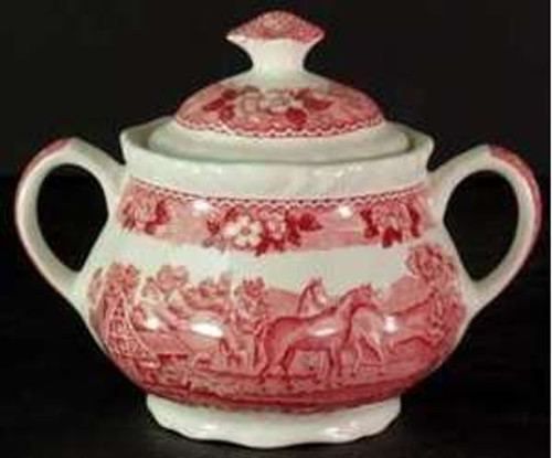 Adams - English Scenic~Pink (Older White) - Sugar Bowl