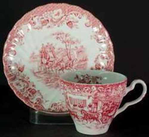 Johnson Brothers Coaching Scenes Pink Saucer - Coaching Scenes Pink by Johnson Brothers.