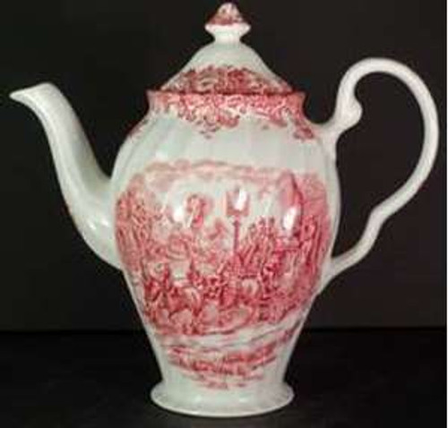 Johnson Brothers Coaching Scenes Pink Coffee Pot from the Coaching Scenes Pink collection by Johnson Brothers.