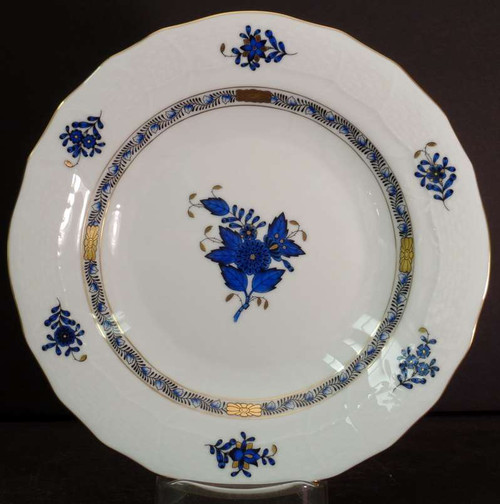 Herend - Chinese Bouquet~Black and Blue - Dessert Plate